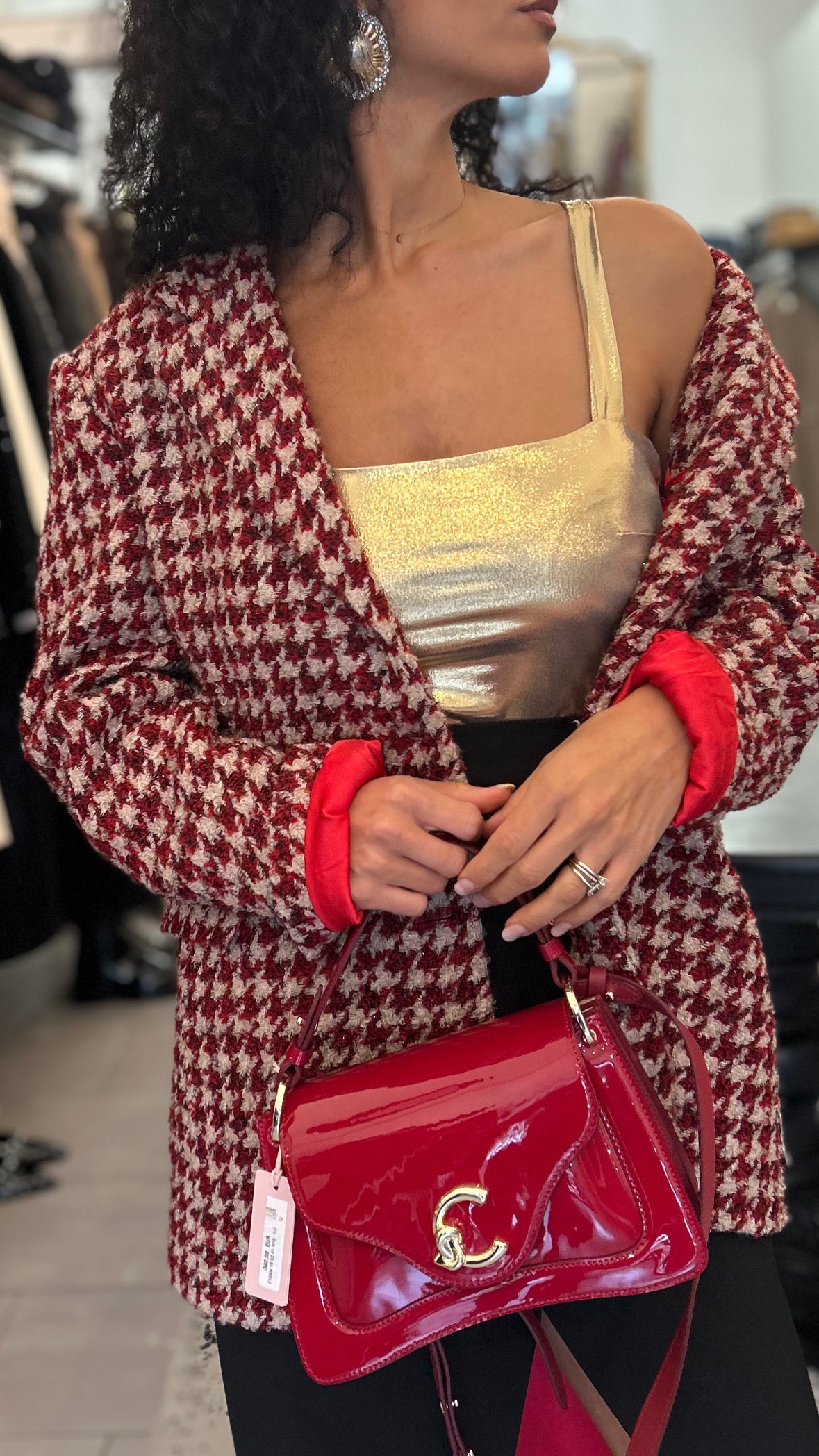 Giacca pied de poule Silence oversize