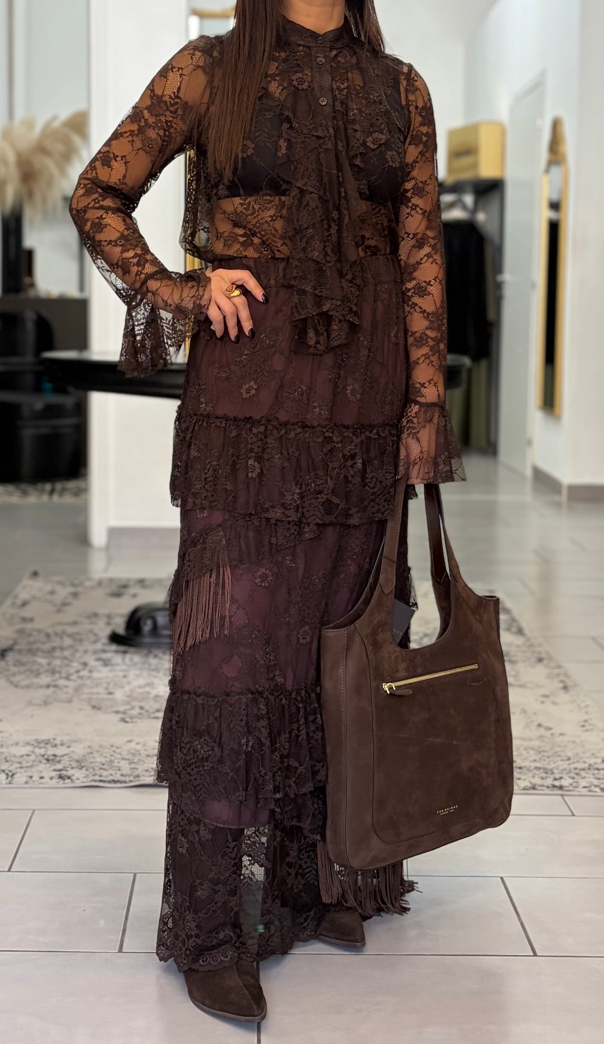 Camicia in pizzo moro Dixie