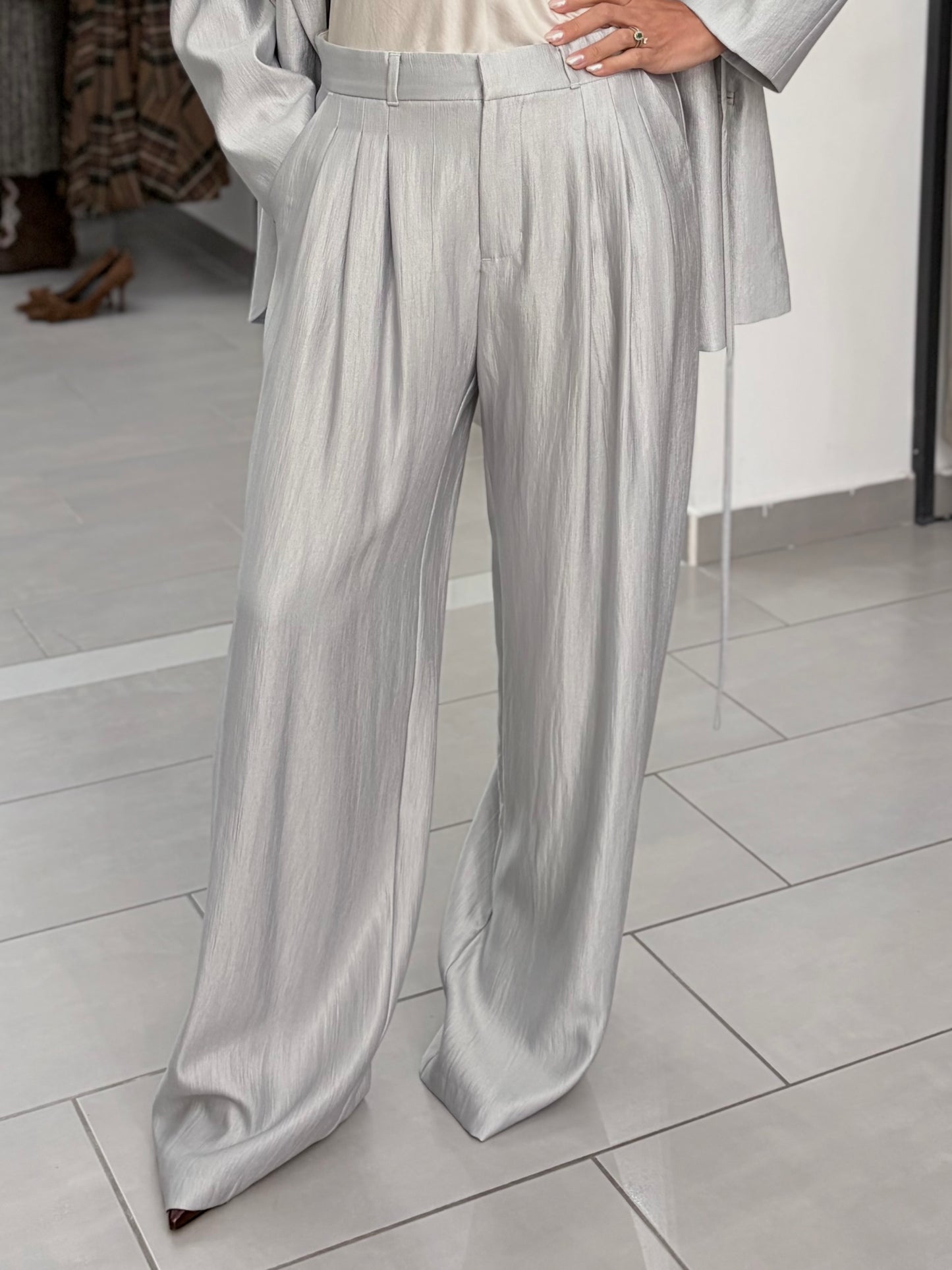 Pantalone celeste perlato Eleh