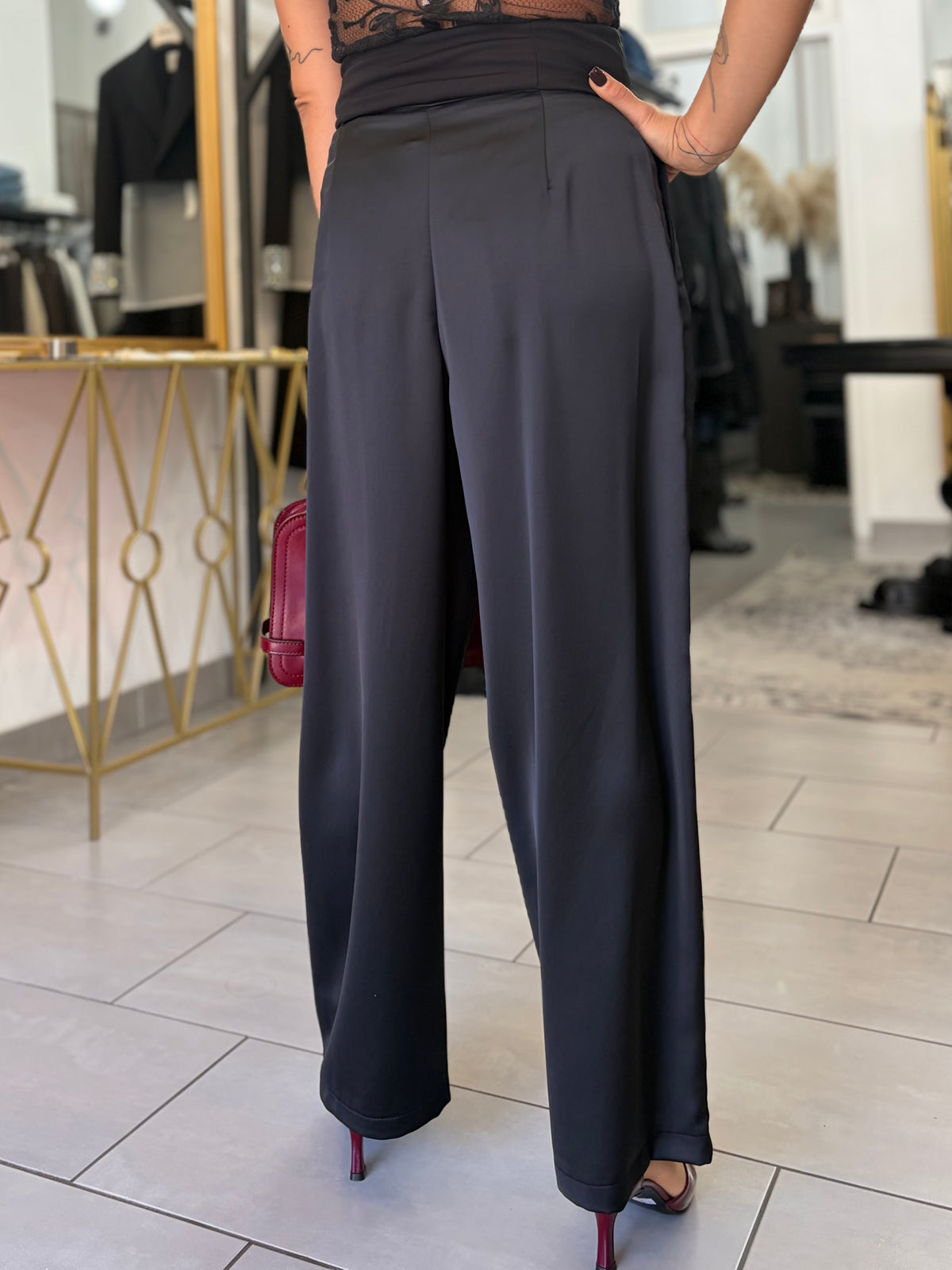 Pantalone nero alta vita Imperial