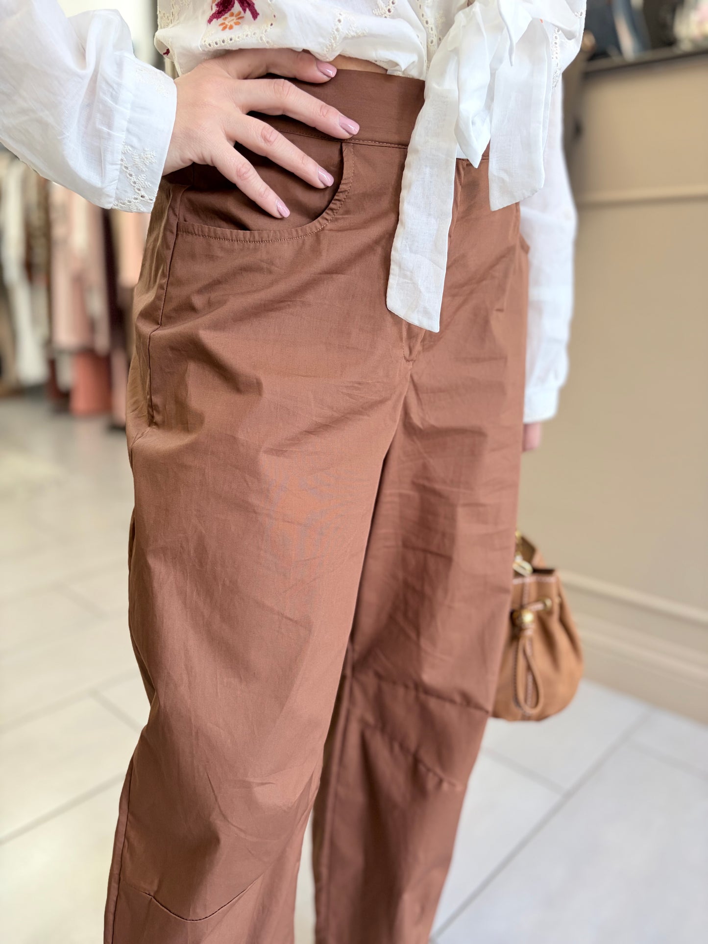 Pantalone Dixie marrone in cotone
