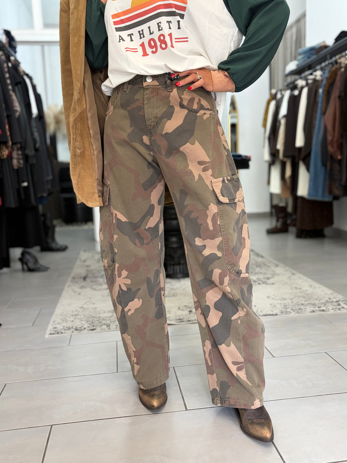Pantalone cargo Haeveone militare