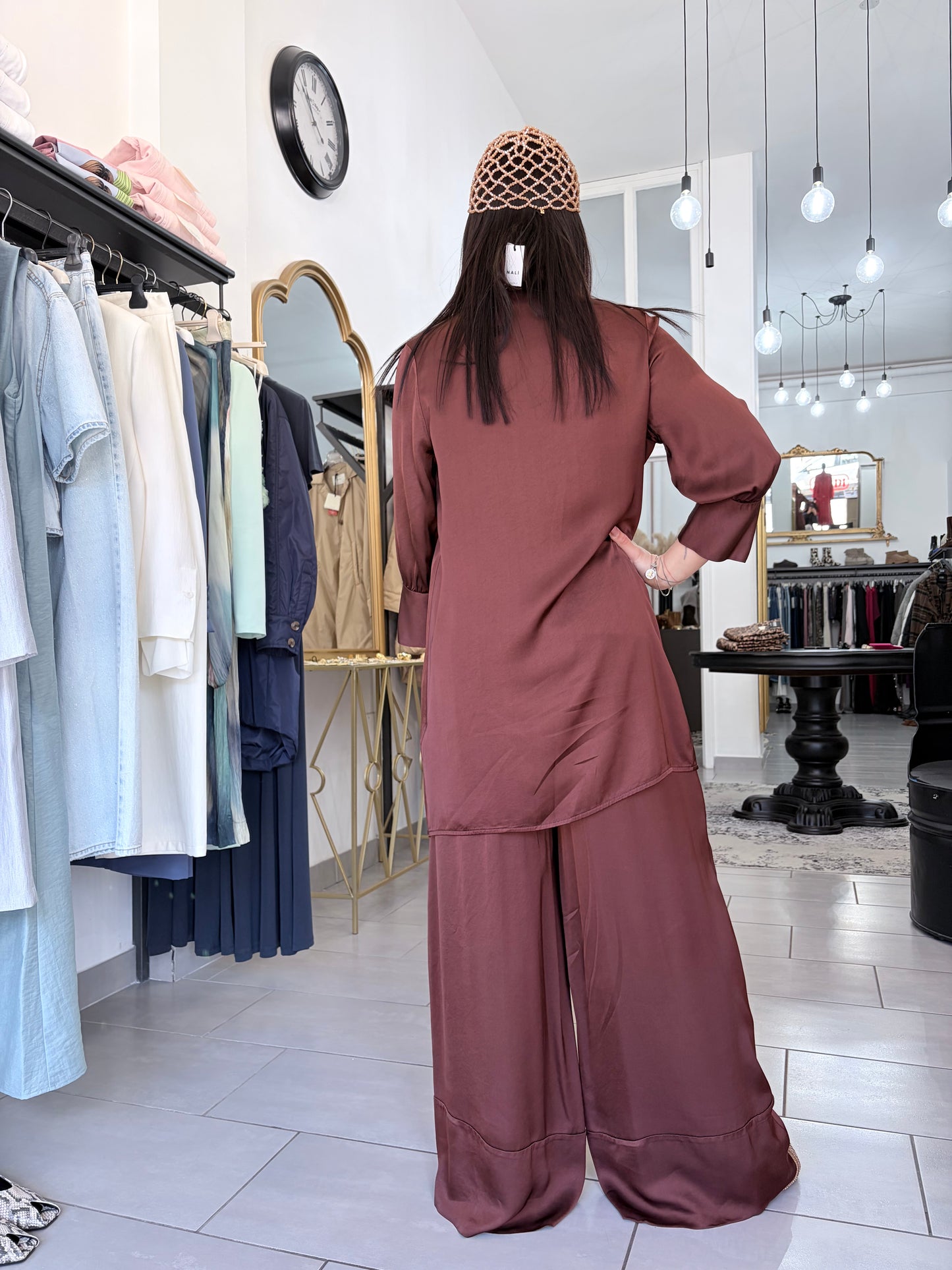 Giacca in satin Dixie cioccolato