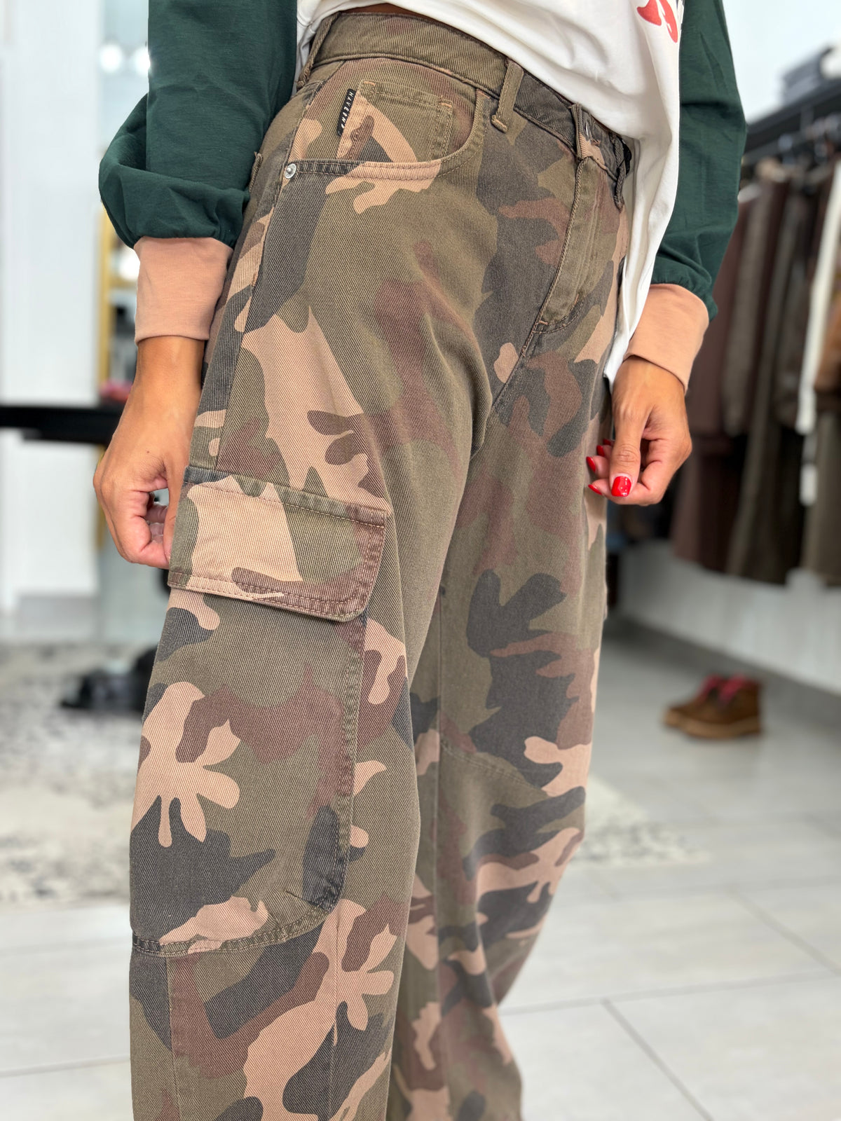 Pantalone cargo Haeveone militare