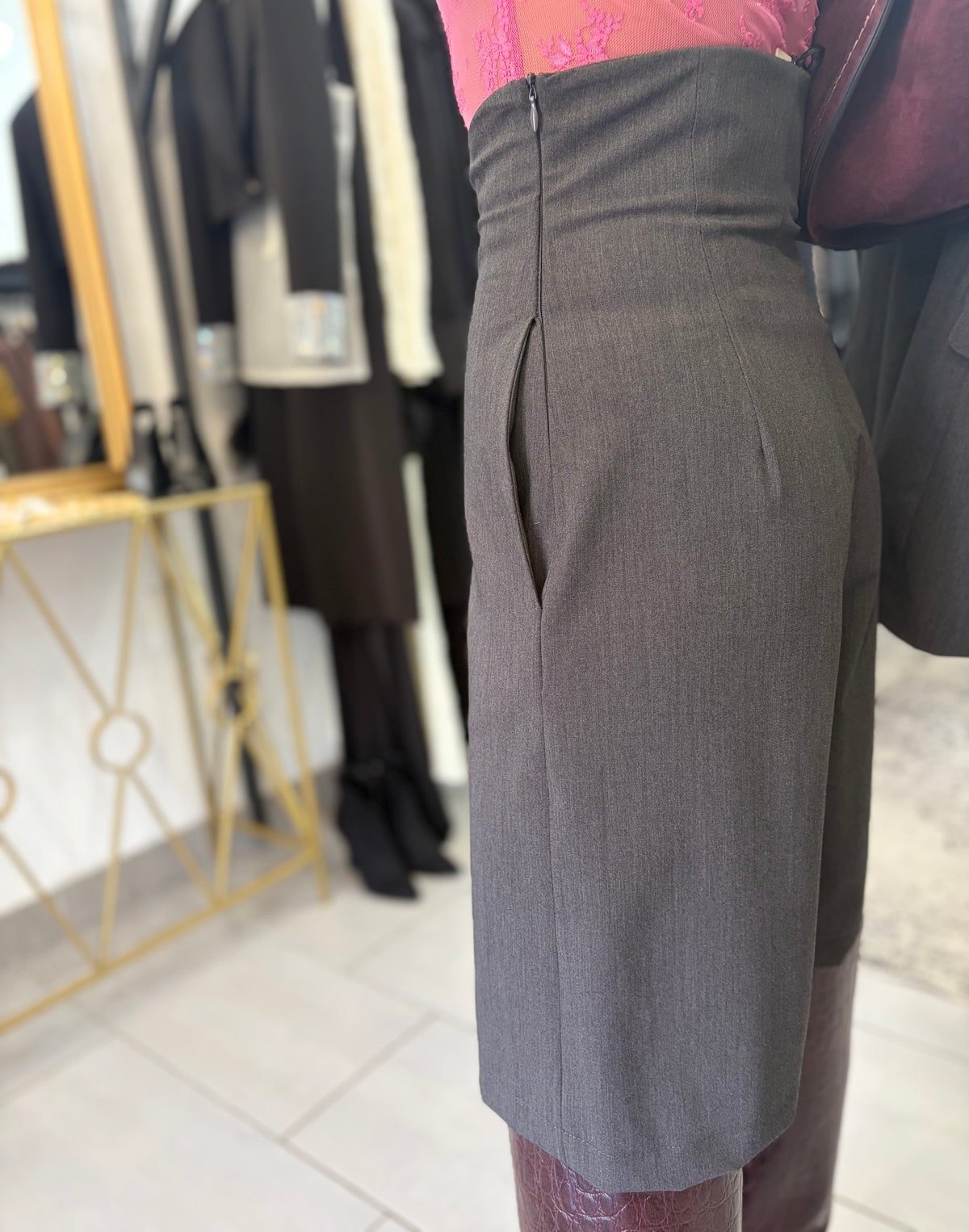 Bermuda sartoriali vita alta grigio Silence