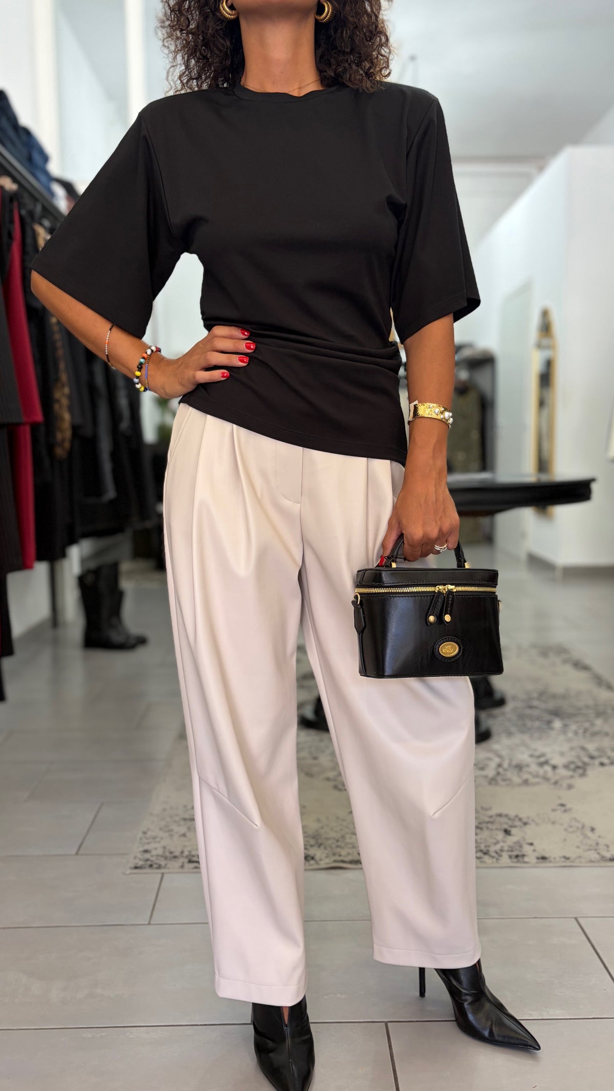 Pantalone ecopelle bianco Dixie