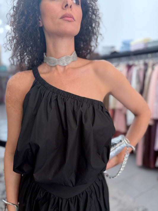 Top nero mono spalle Eleh