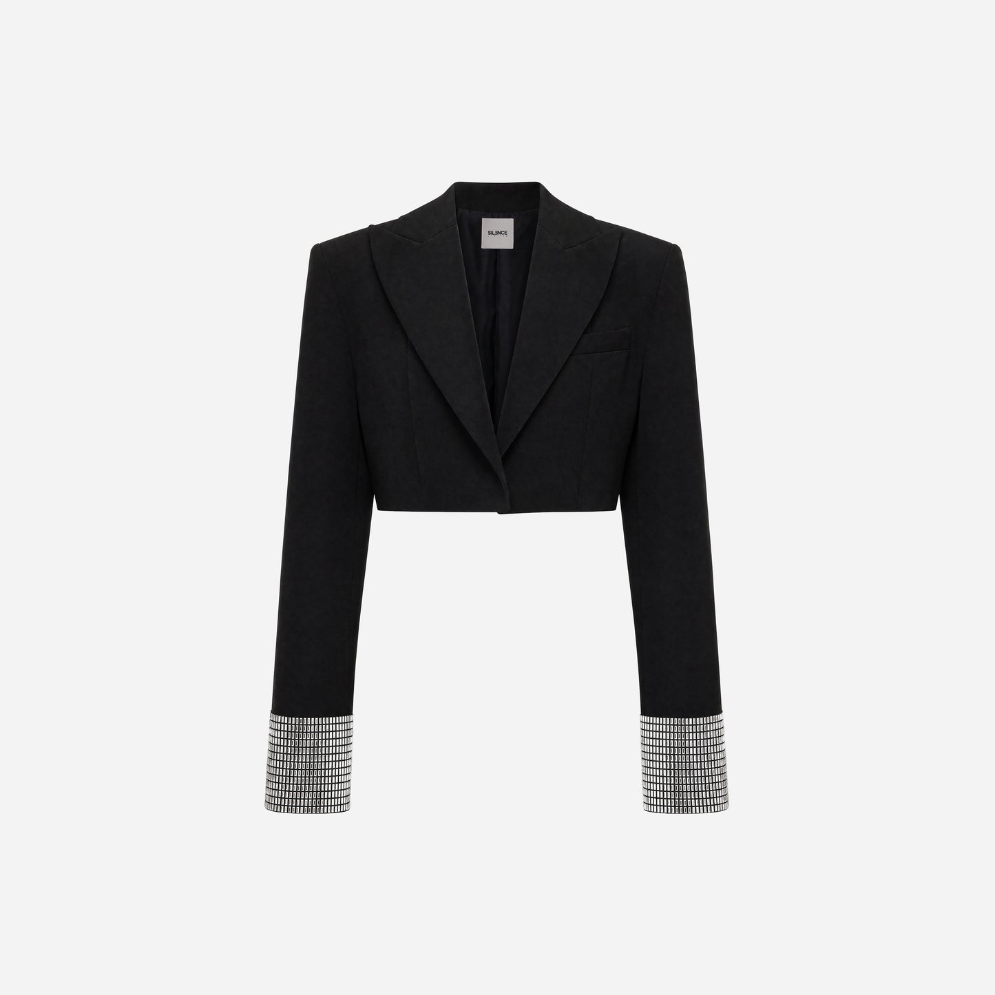 Blazer corto Silence con micro cristalli argento
