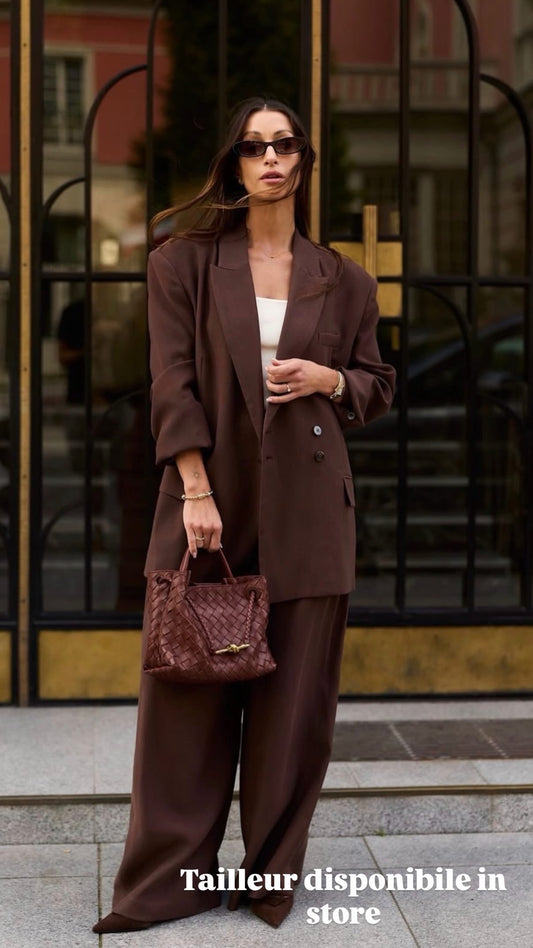 Blazer doppiopetto oversize Eleh marrone cioccolato