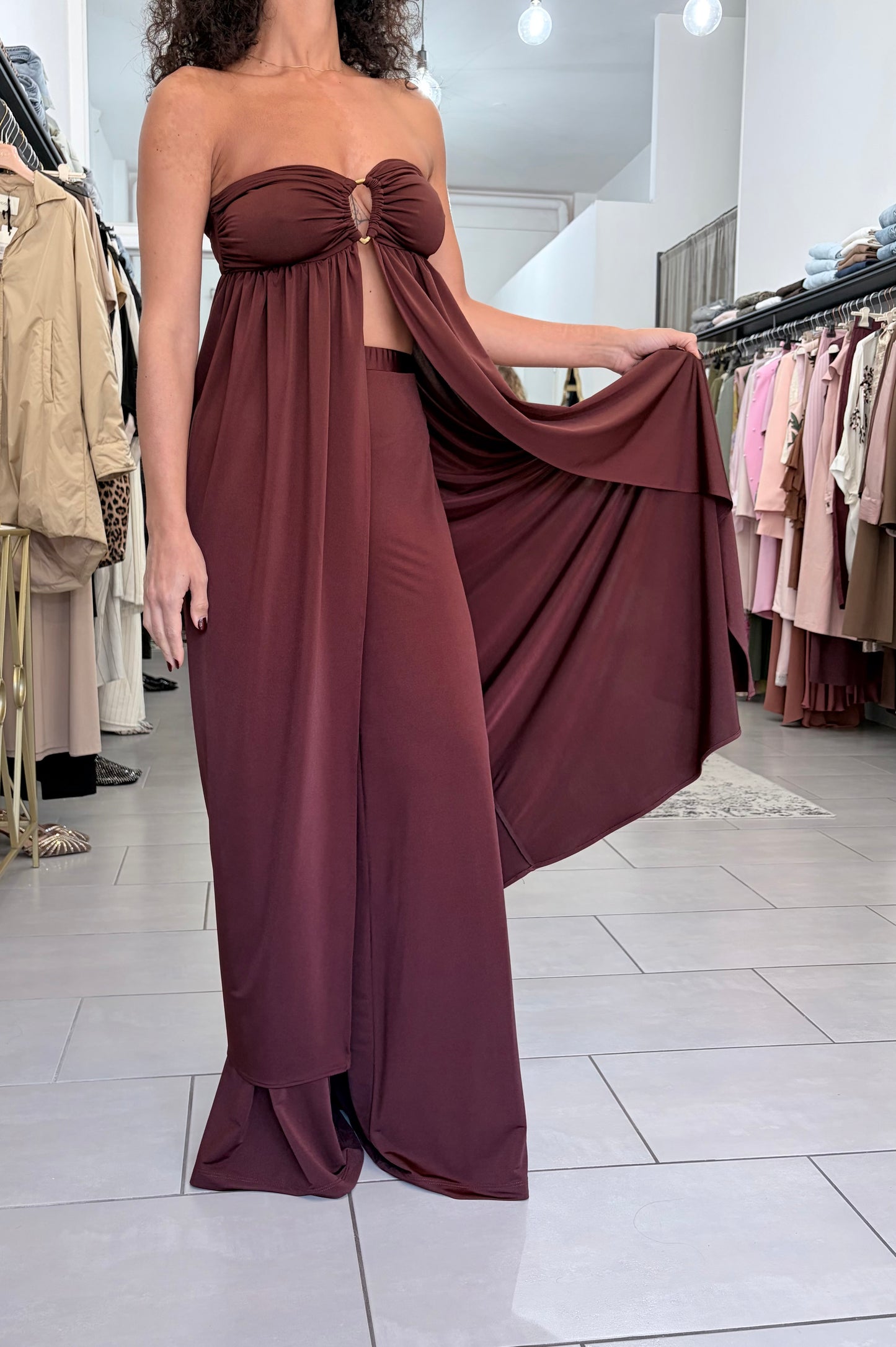 Pantaloni con elastico in vita