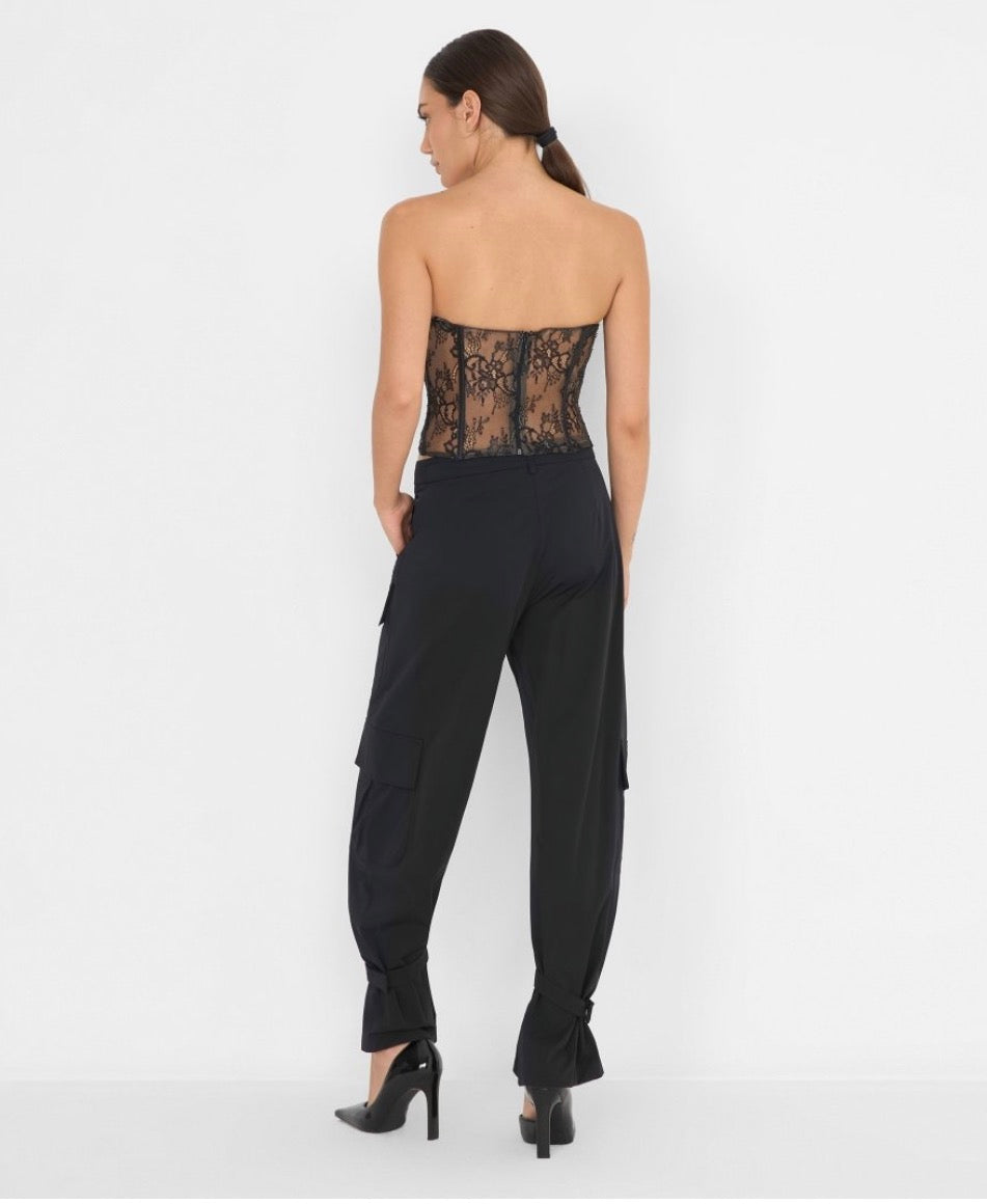 Pantalone nero cargo Silence limited