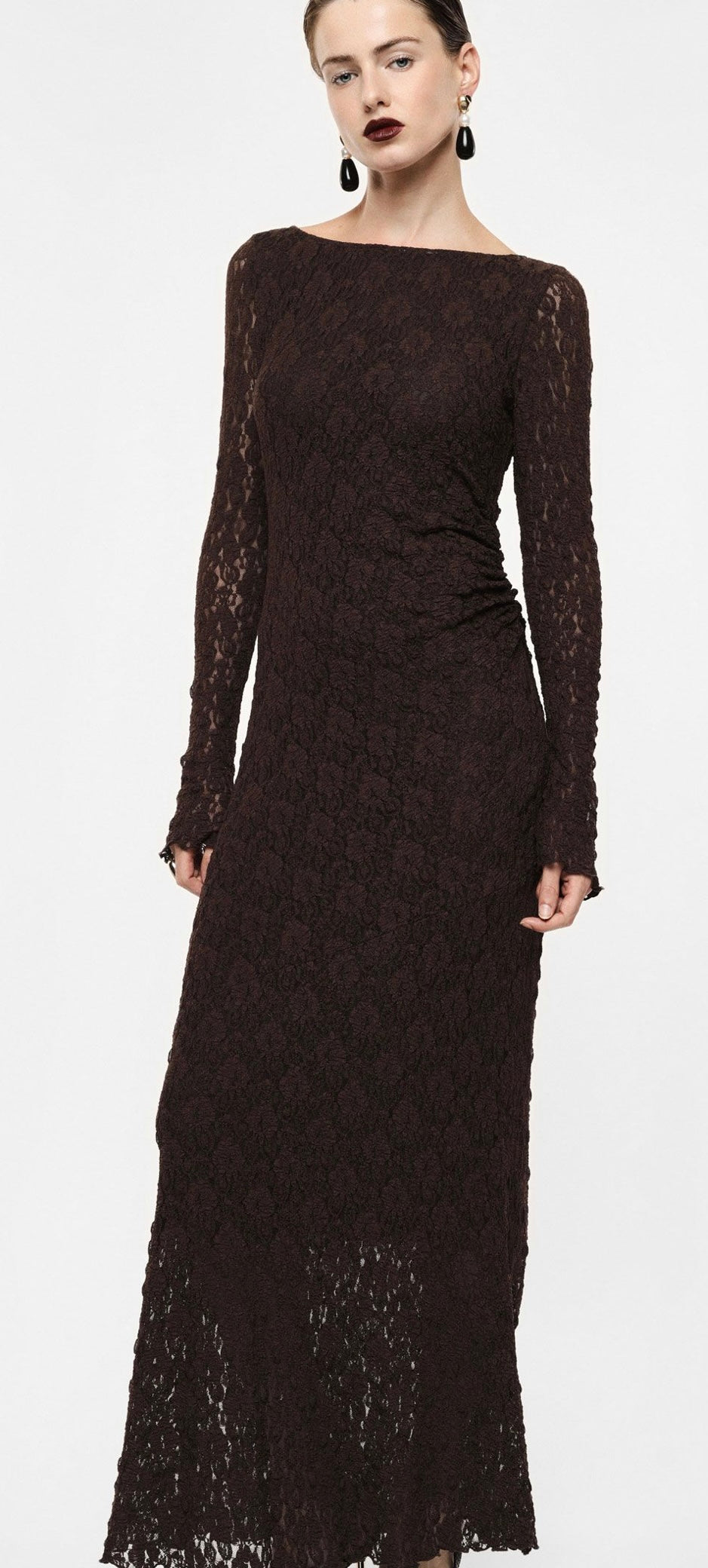 Abito in pizzo marrone Imperial