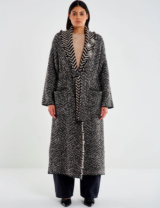 Cappotto in Maglia con Spille