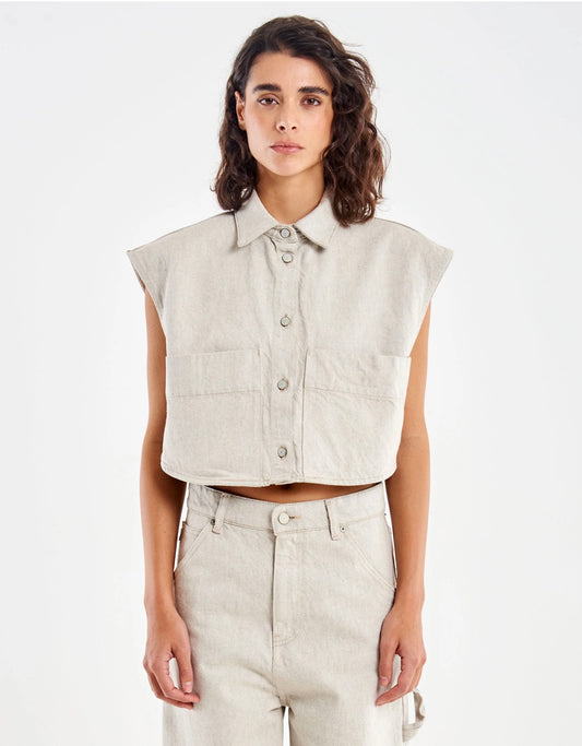 Gilet smanicato in denim