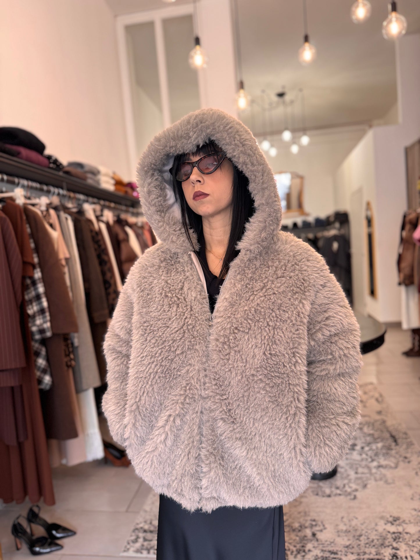 Pelliccia orsetto Eleh grigio