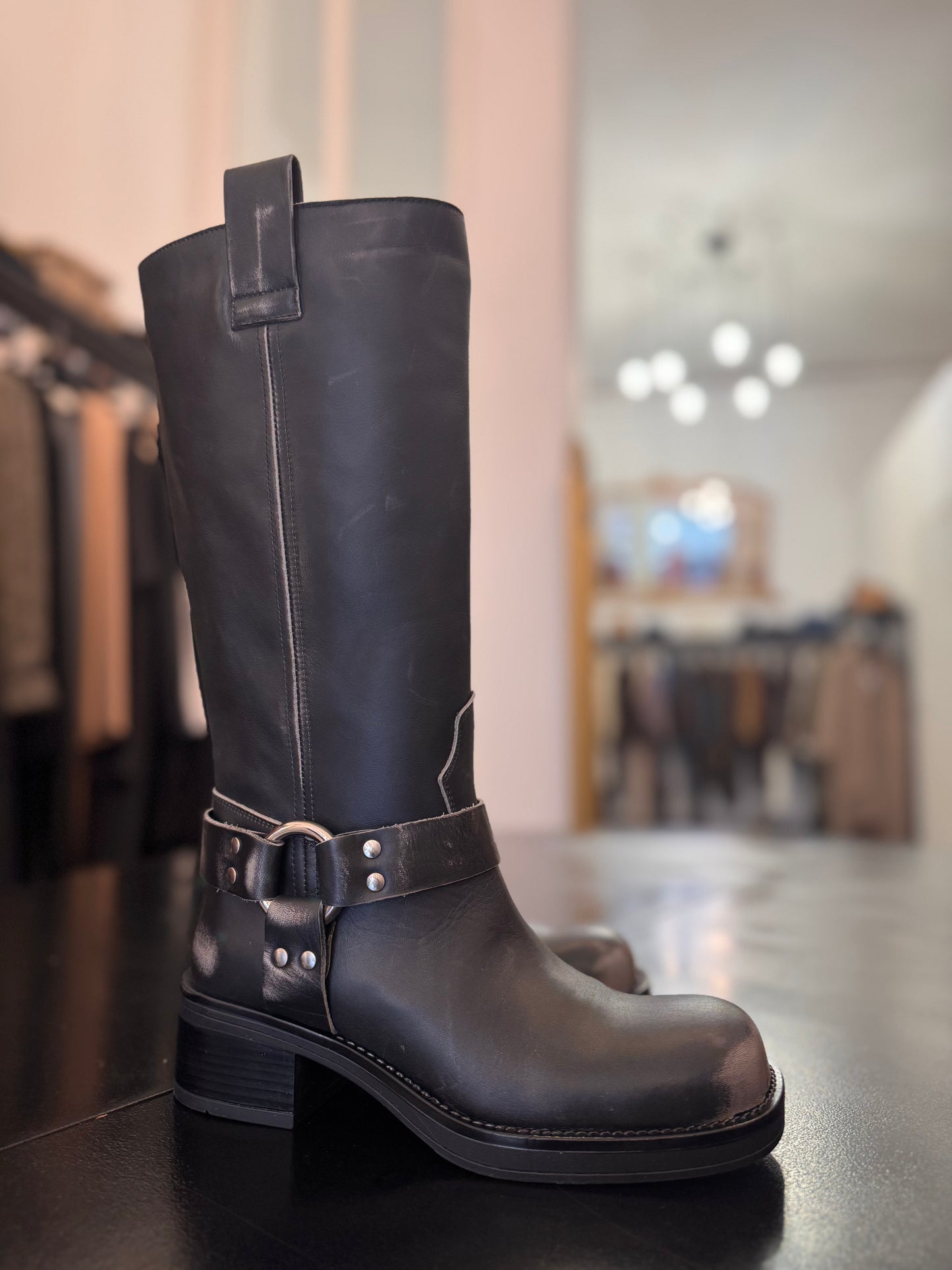 Biker in pelle Ovyè effetto invecchiato