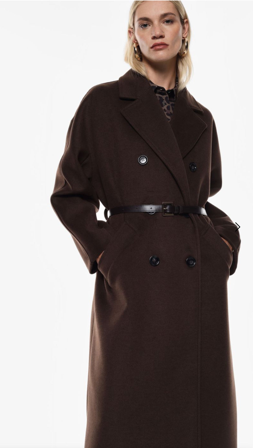 CAPPOTTO LUNGO CON DOPPIA ABBOTTONATURA MORO