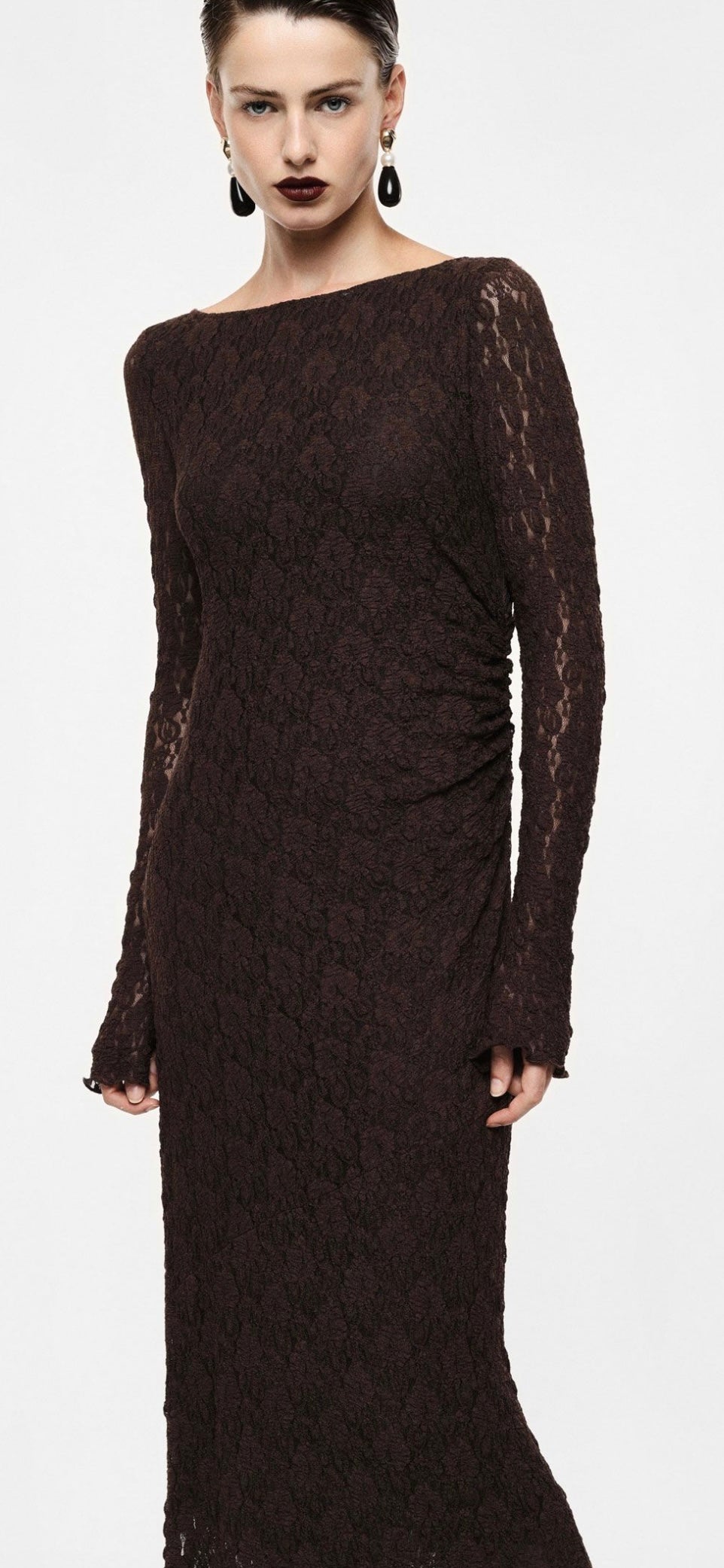 Abito in pizzo marrone Imperial