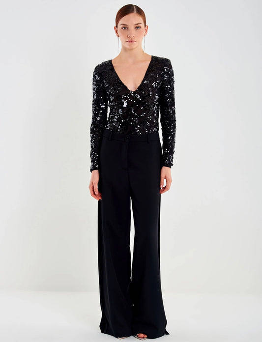 Body Scollo a V Paillettes