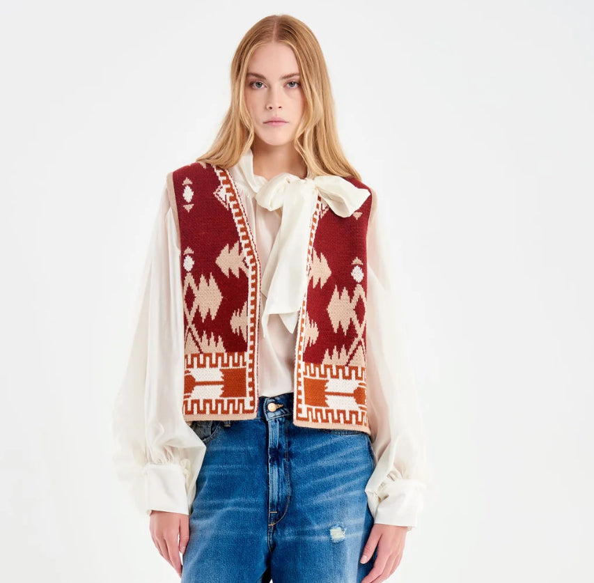 Gilet in Maglia Etnico
