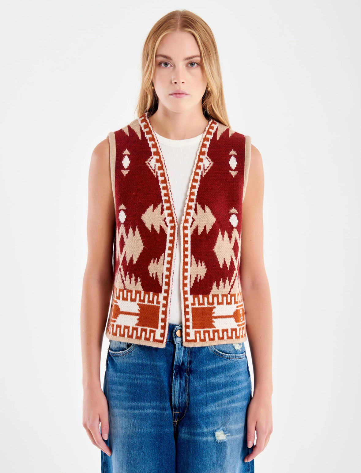 Gilet in Maglia Etnico