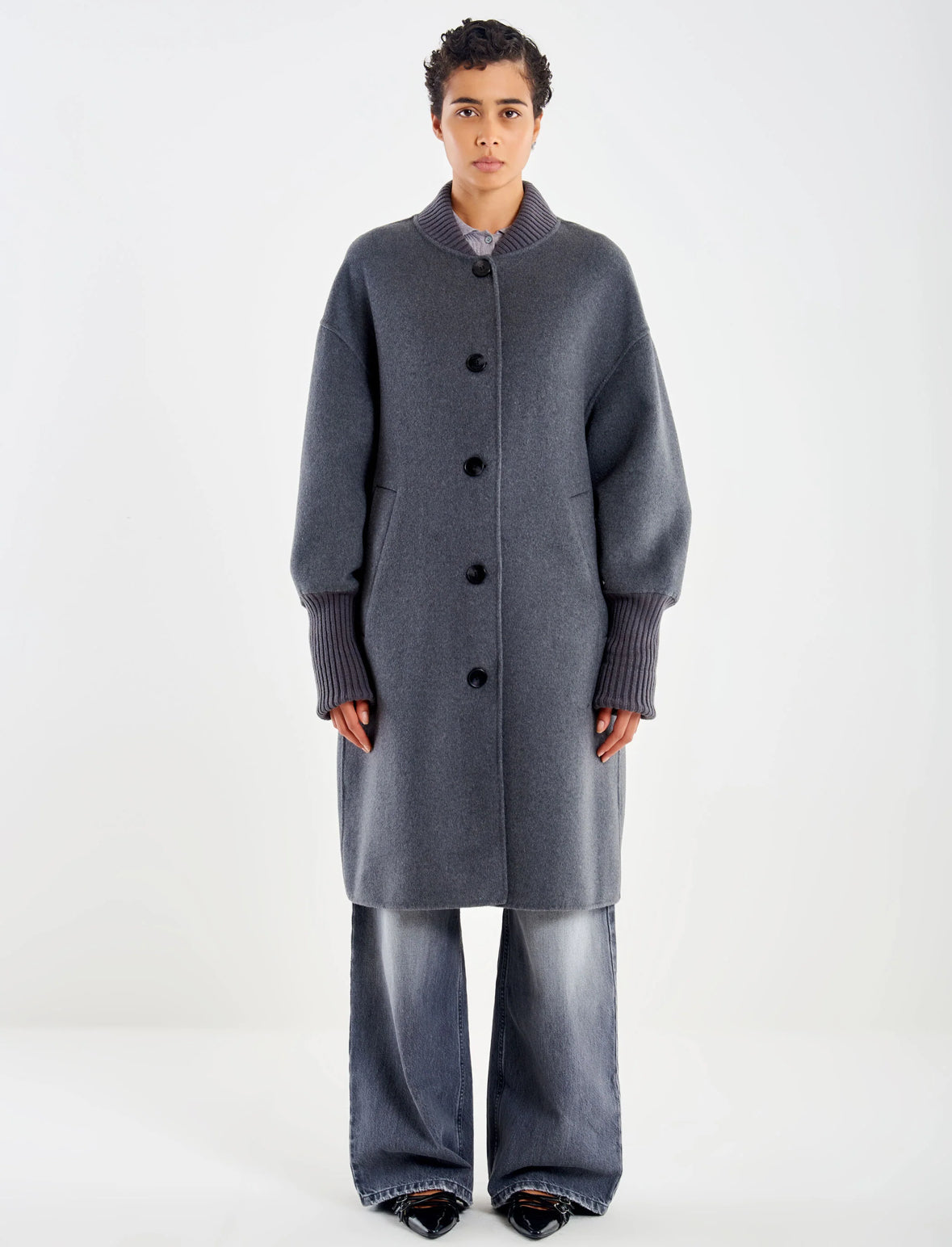 Cappotto Over Bottoni sul Retro