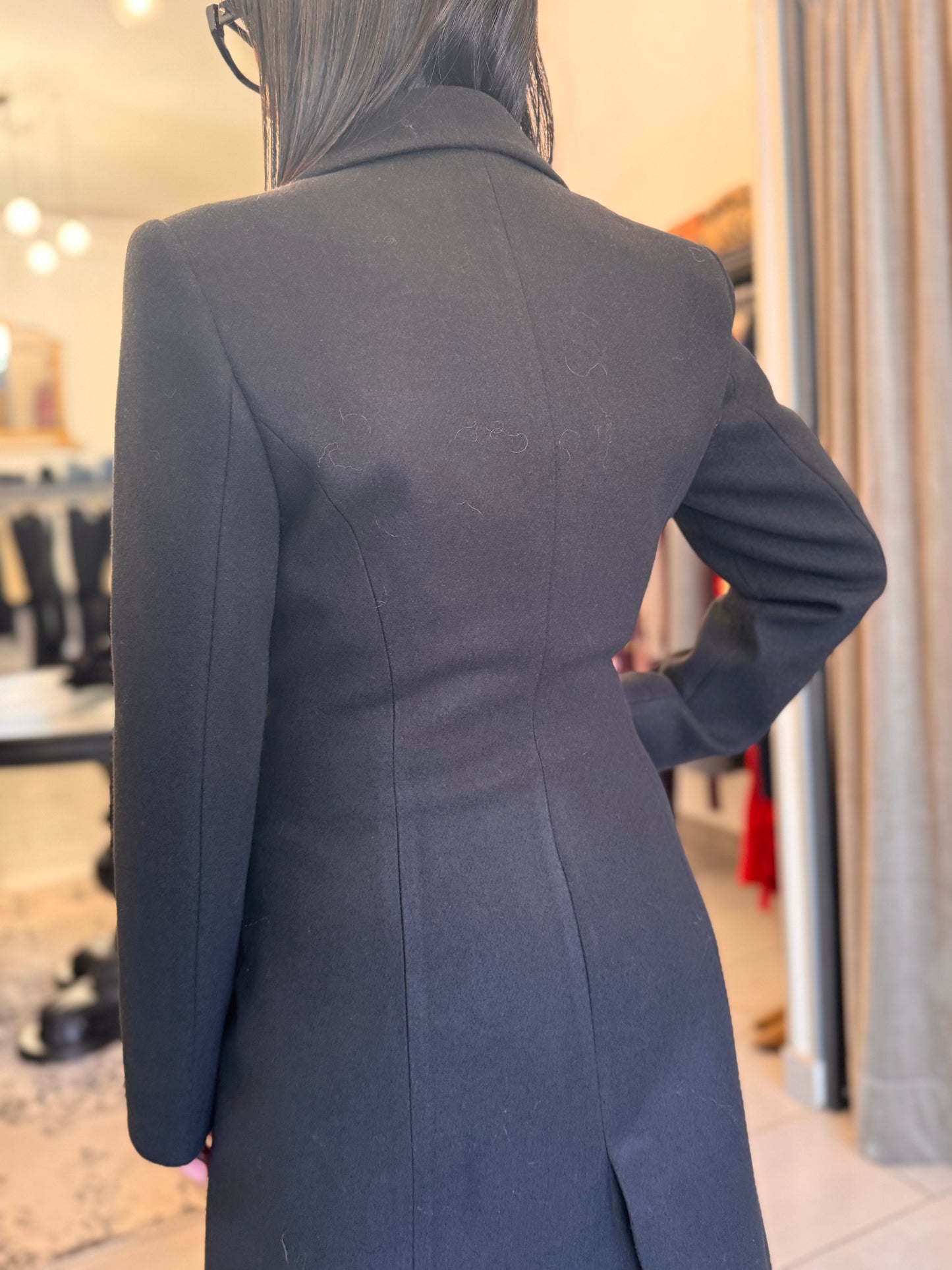 Cappotto nero Silence doppio petto