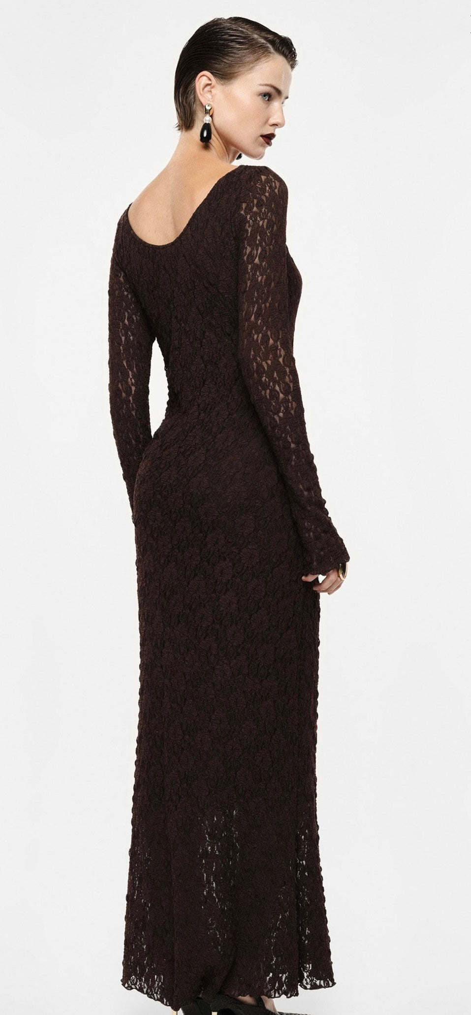 Abito in pizzo marrone Imperial