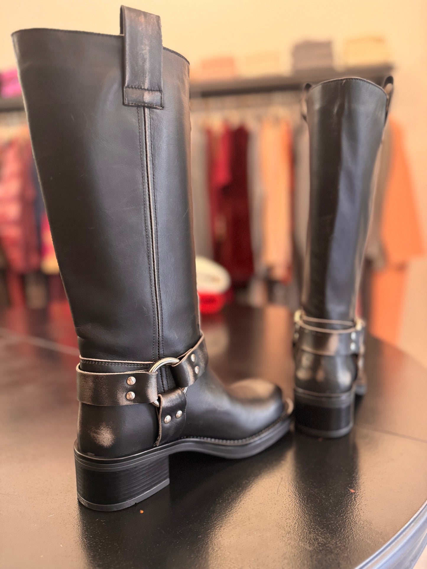 Biker in pelle Ovyè effetto invecchiato