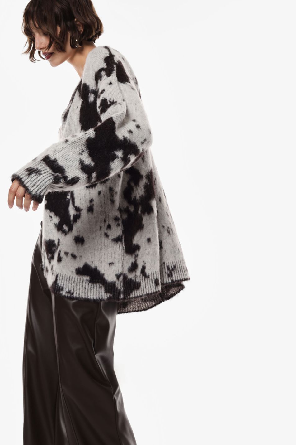 CARDIGAN IN MAGLIA CON STAMPA