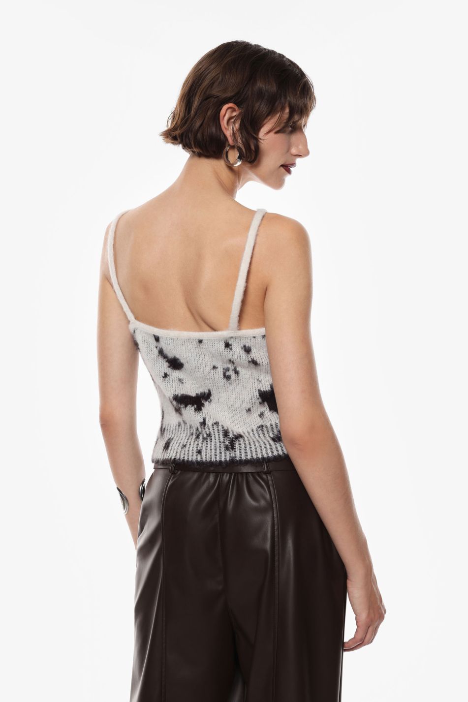 Top con spalline e stampa