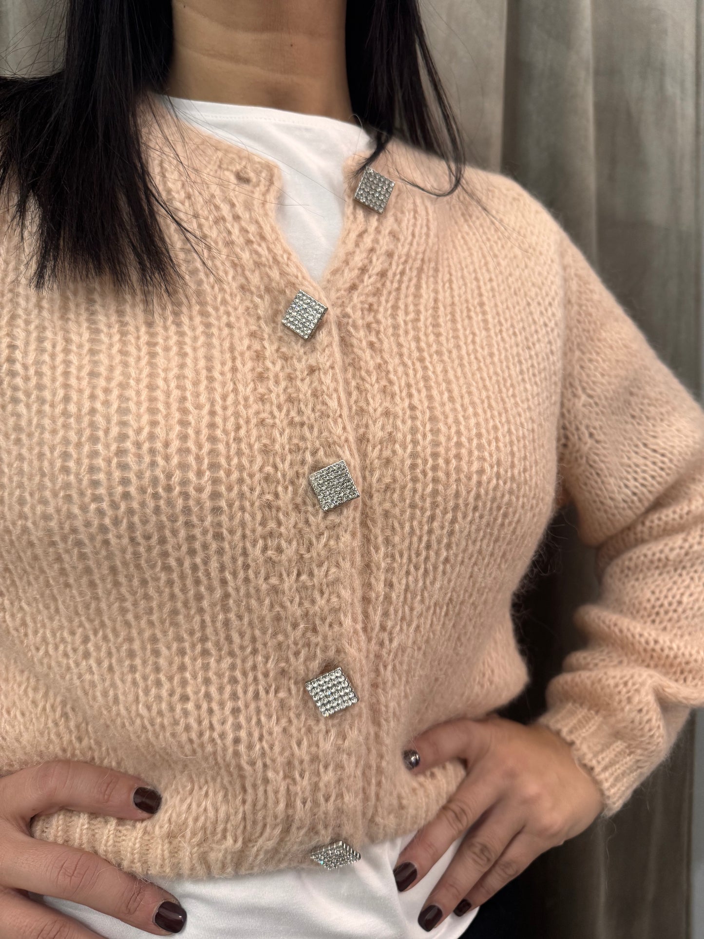Cardigan Vicolo con bottoni gioiello