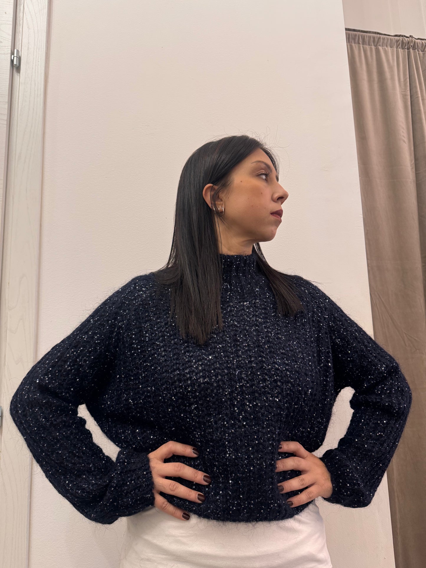 Maglia blu Vicolo punti luce