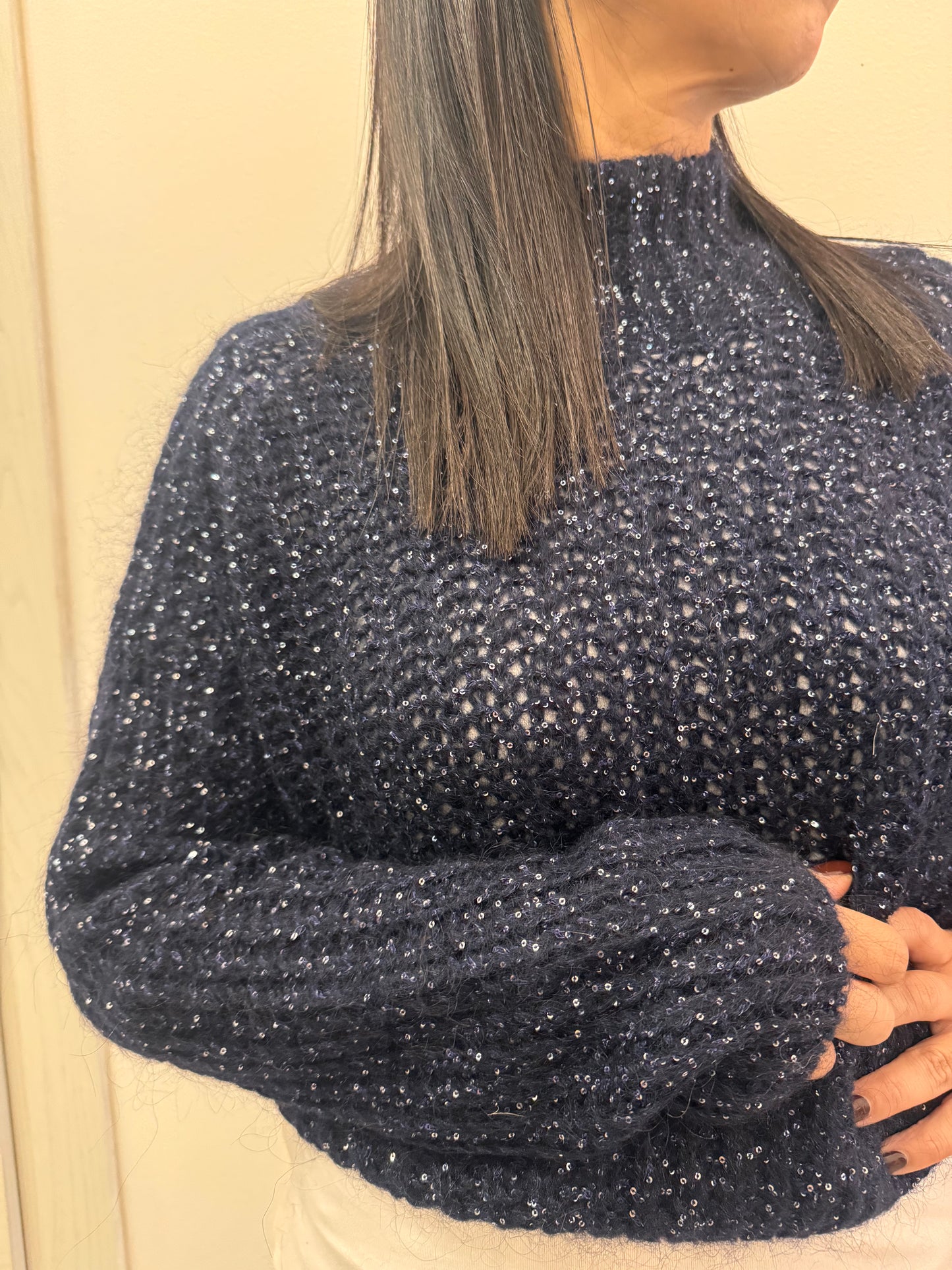 Maglia blu Vicolo punti luce