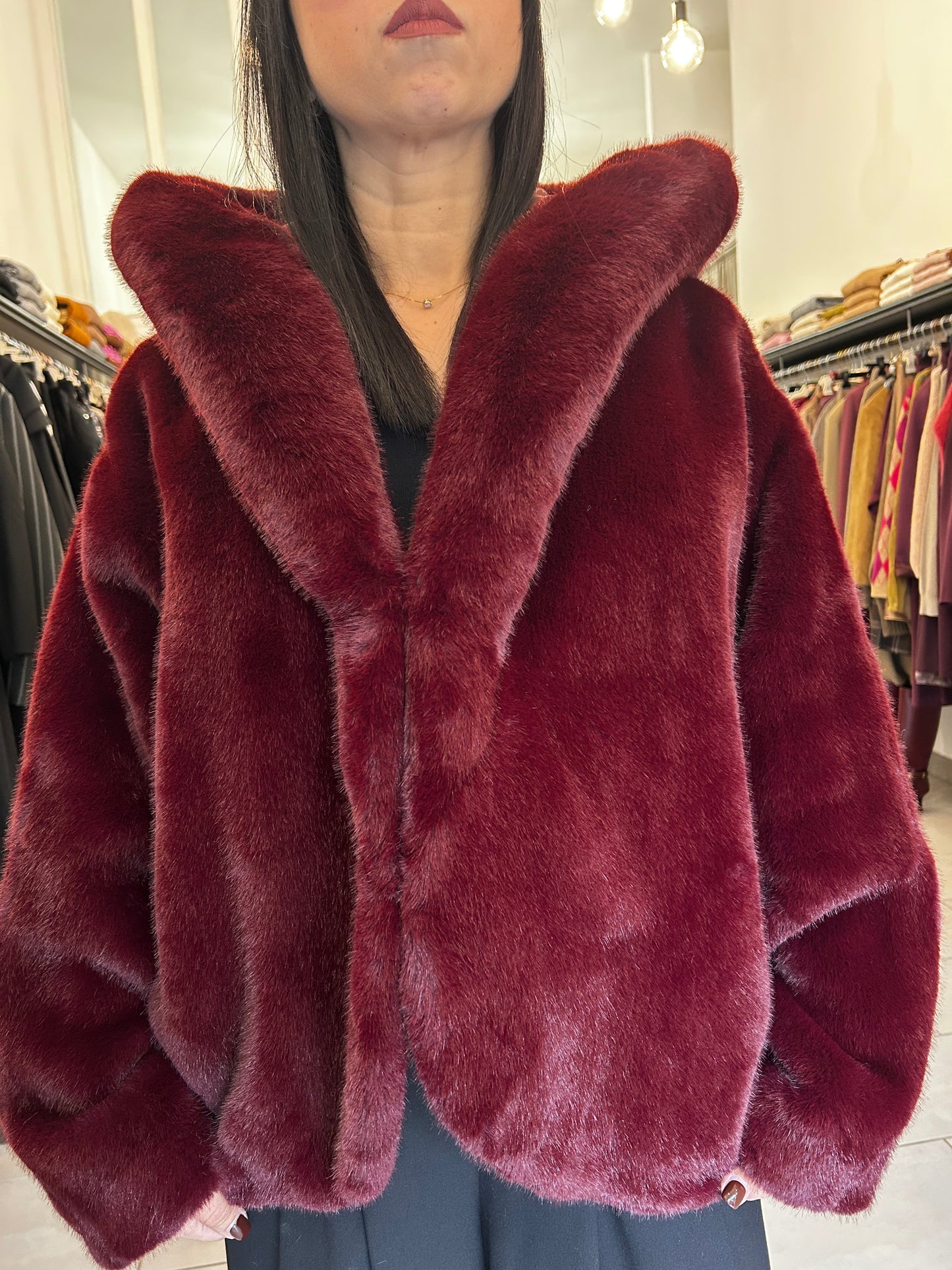 Eco pelliccia con cappuccio Silence Limited