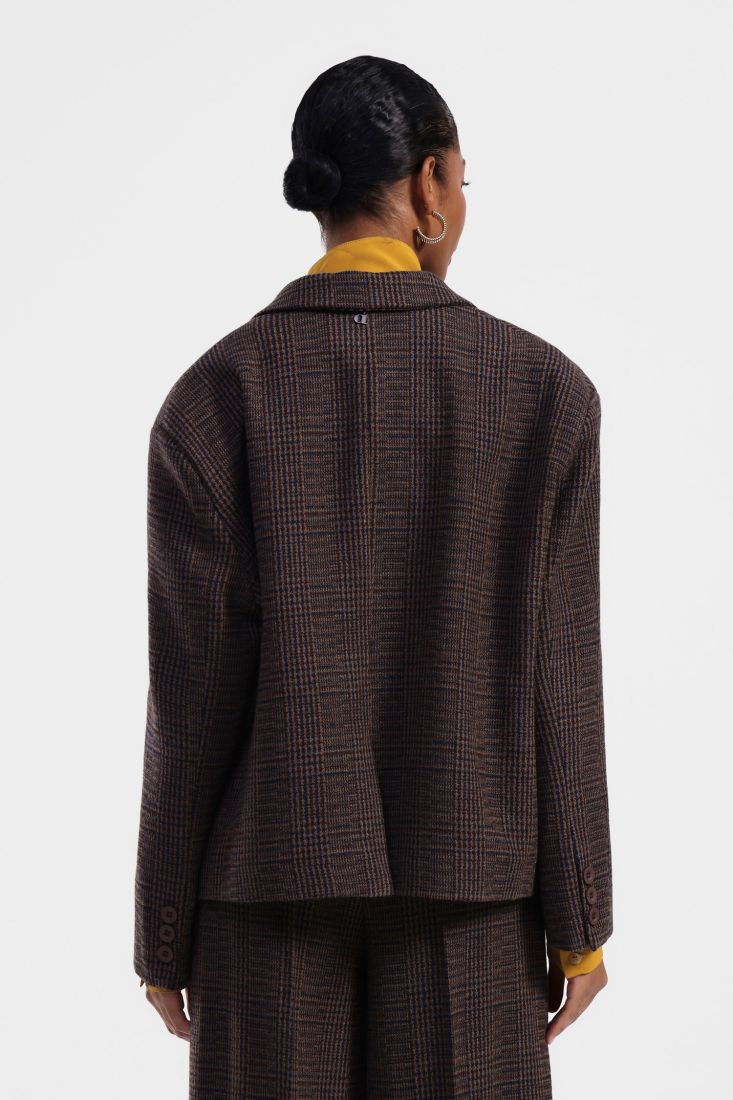 Blazer a quadri con bottoni