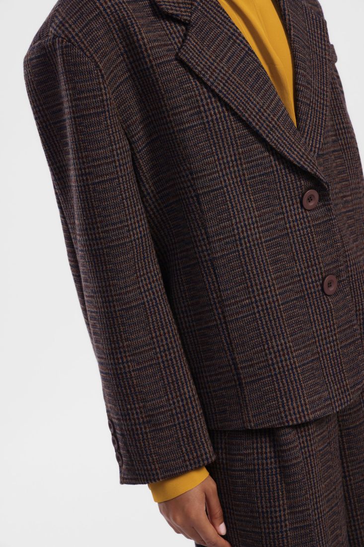 Blazer a quadri con bottoni