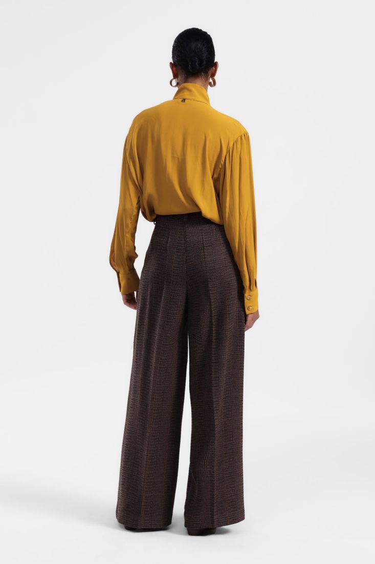 Pantaloni palazzo stampati a vita alta