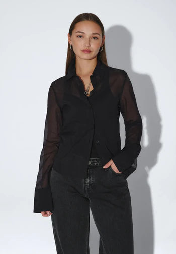 Camicia trasparente nera Dr Denim