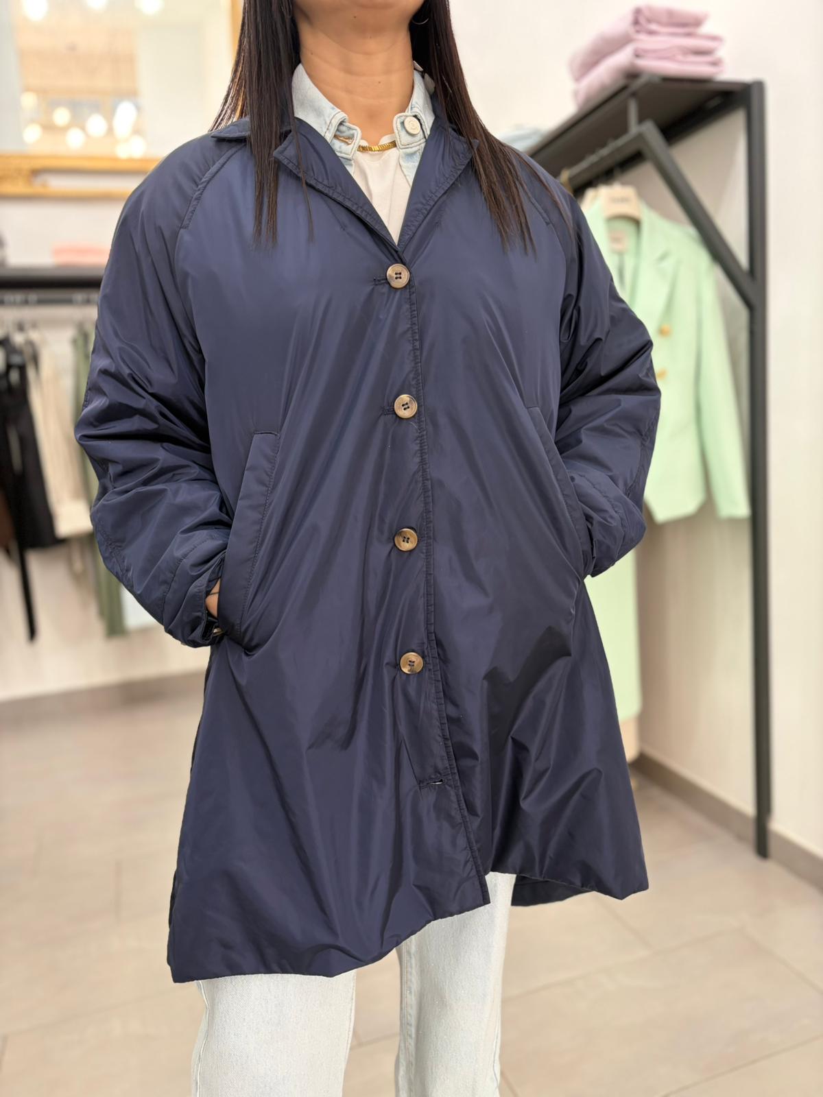 Trench Svasato Imbottito Vicolo blu