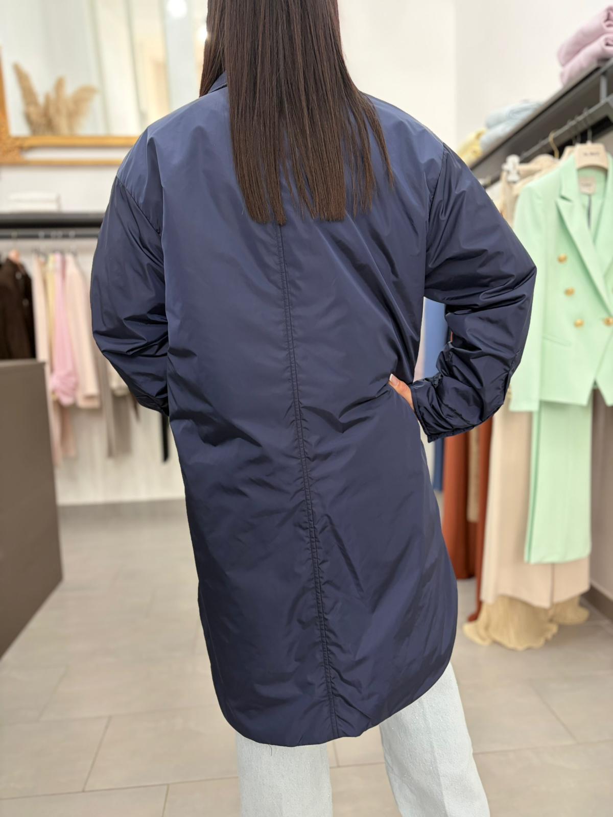 Trench Svasato Imbottito Vicolo blu