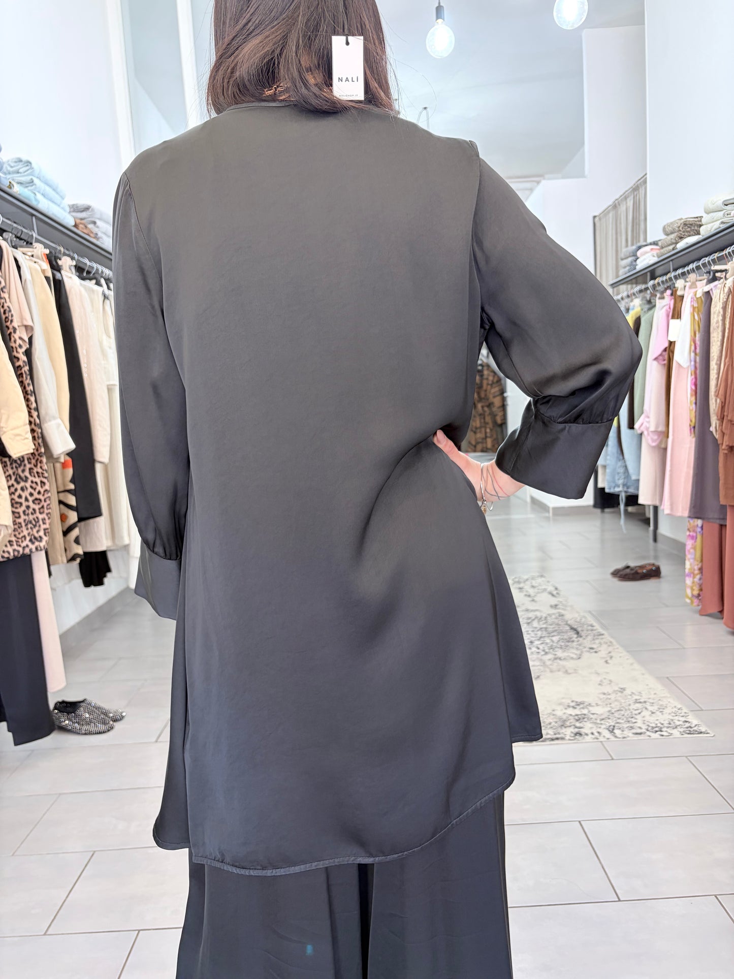 Giacca in satin Dixie nero