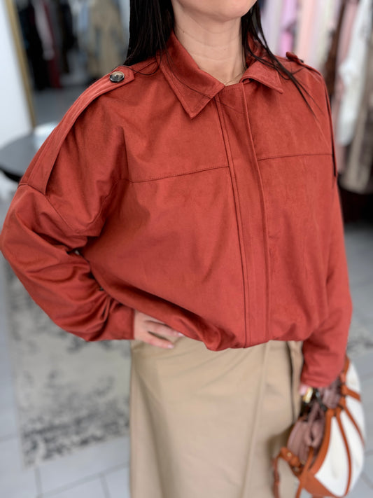 Giubbino ecopelle scamosciata