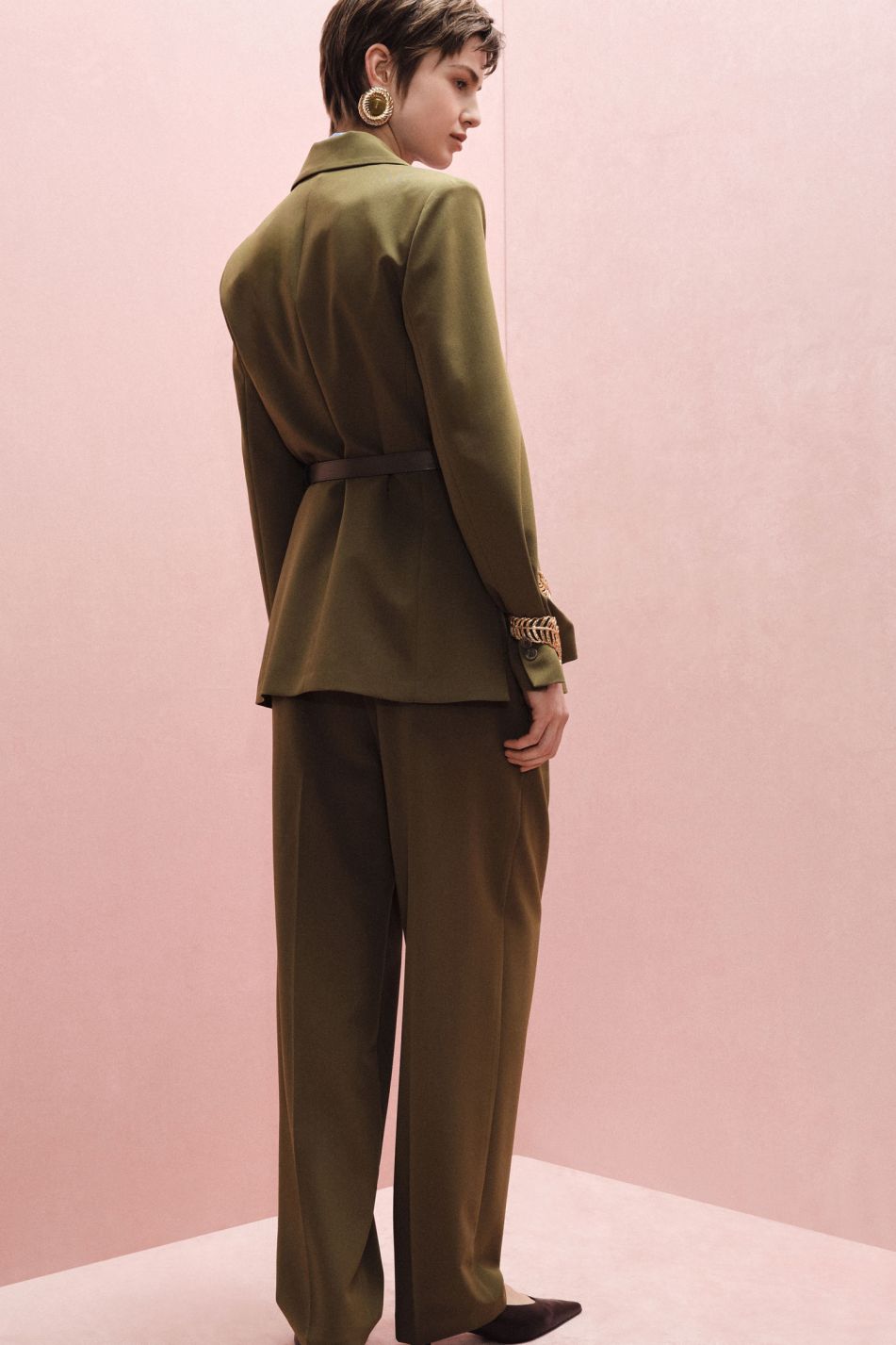 PANTALONI PALAZZO A VITA ALTA CON CINTURA