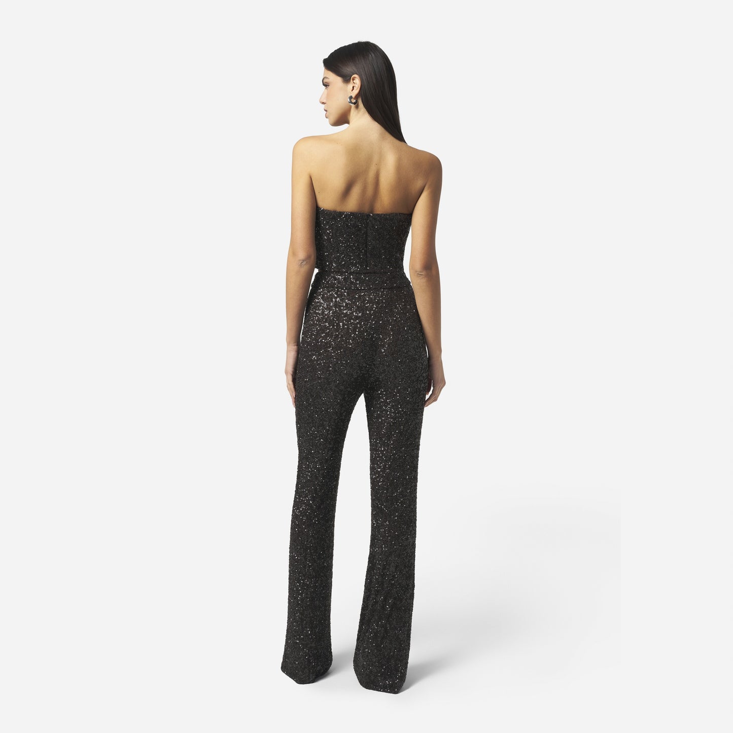Pantalone paillettes marrone Silence