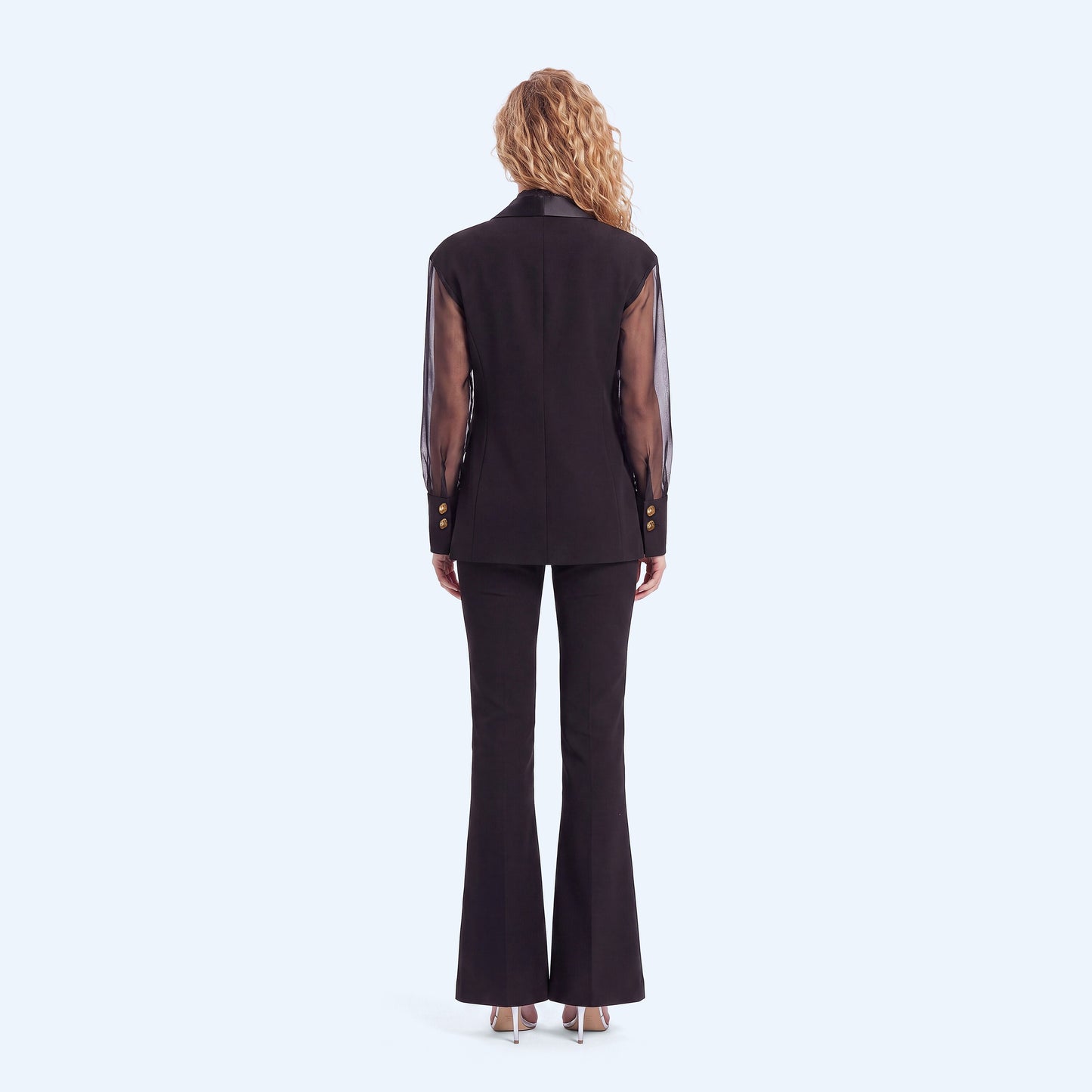 Blazer nero maniche trasparenti Silence