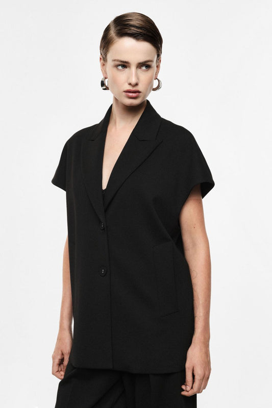 GILET SARTORIALE SPALLE AMPIE CHIUSURA A DUE BOTTONI