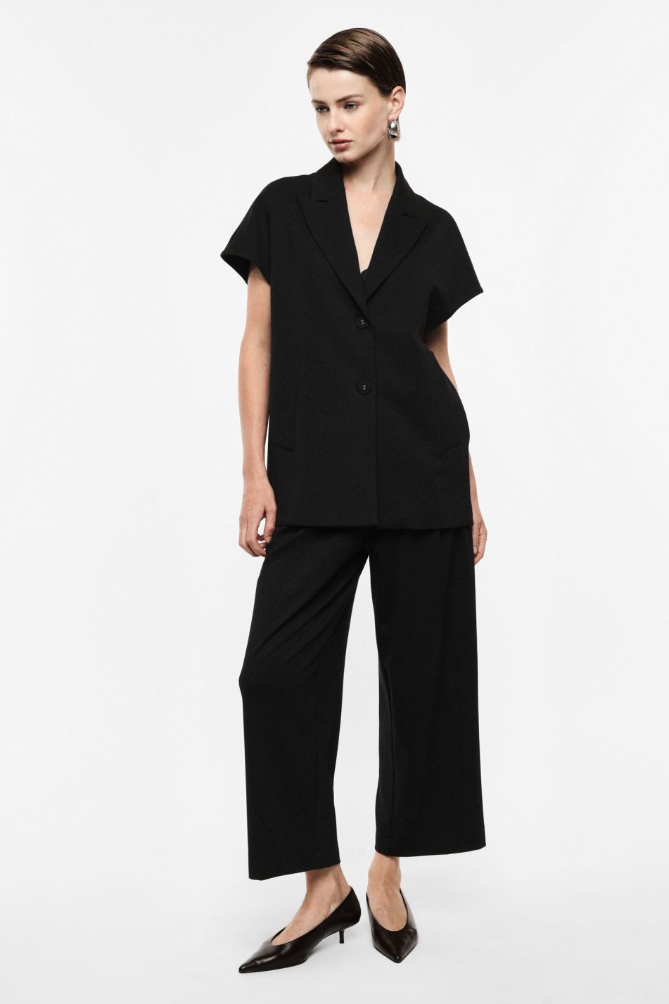PANTALONI PALAZZO A VITA ALTA CON PINCES