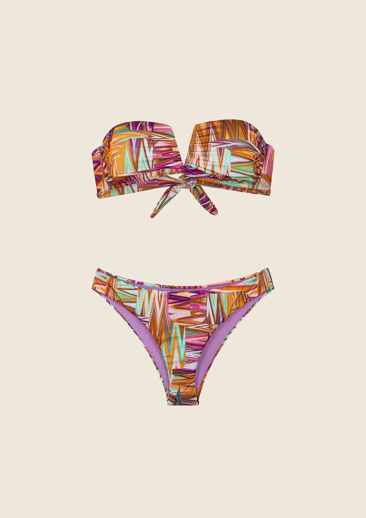 Bikini Donna F**K Fascia a V con Ferretto e Slip Fisso Fantasia
