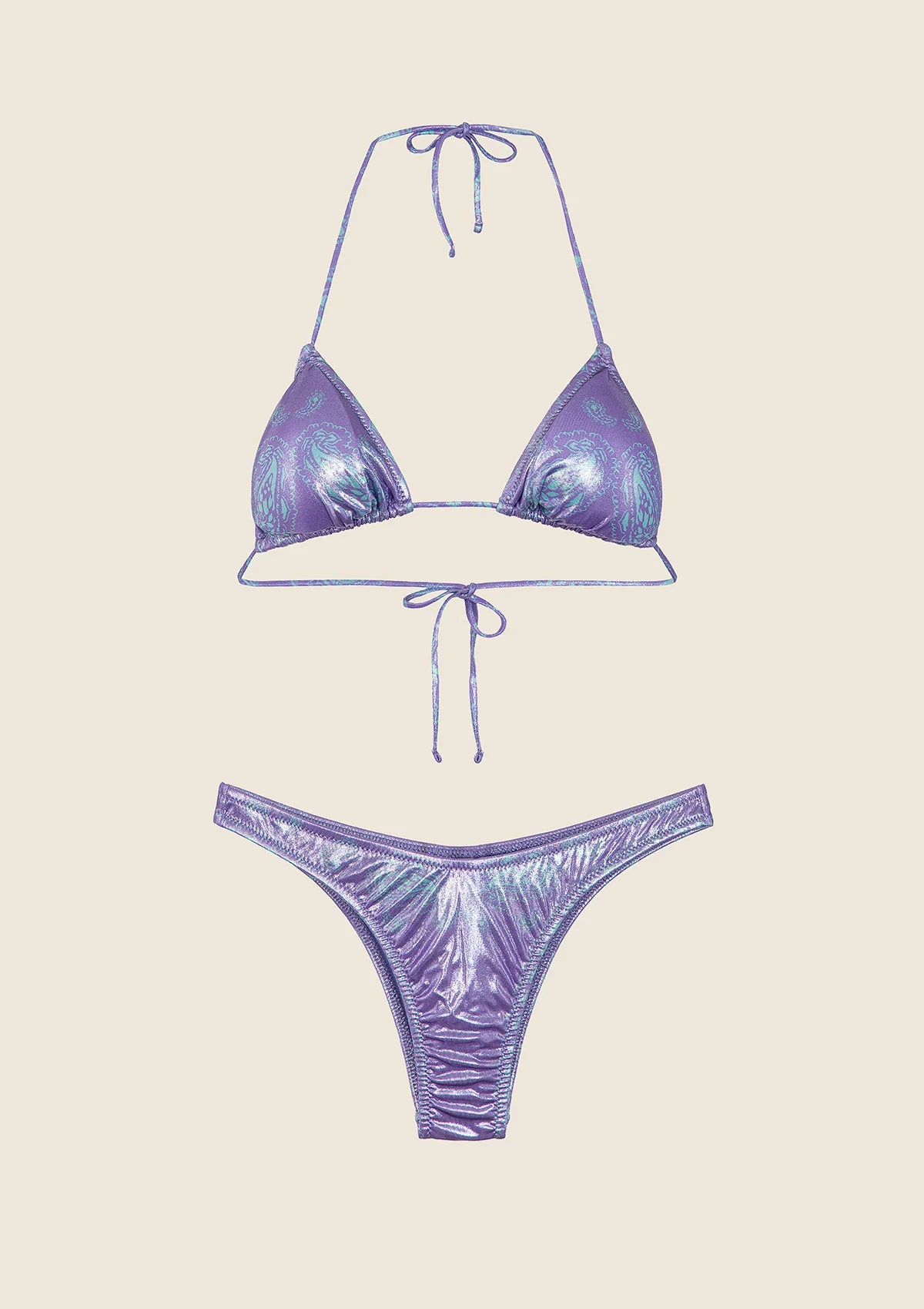 Bikini Donna F**K Triangolo con Slip Americano Fisso Fantasia